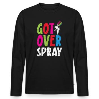 Got Over Spray Car Detailing Auto Body Painter - Men's Premium Organic Long Sleeve Shirt - black - Front - Nico (187cm)