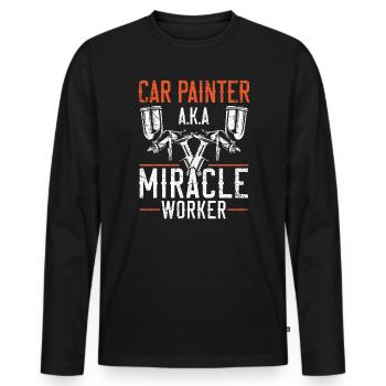 Peintre automobile Miracle Worker Peintre de carrosserie automobile - T-shirt manches longues Premium bio Homme - noir - Devant - Nico (187cm)