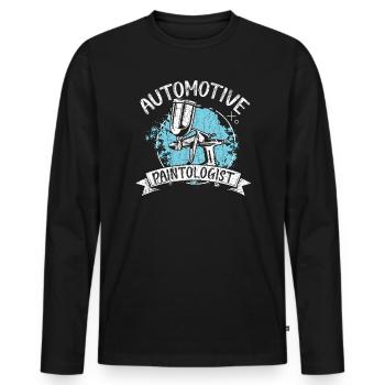 Automotive Paintologist Car Auto Body Painter - Men's Premium Organic Long Sleeve Shirt - black - Front - Nico (187cm)