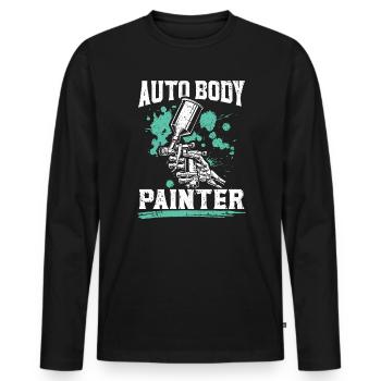 Auto Body Painter Job Profession Car Detailing - Men's Premium Organic Long Sleeve Shirt - black - Front - Nico (187cm)