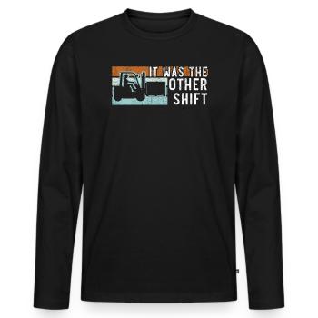 Es war das andere Shift-Gabelstapler-Fahrerlager - Männer Premium Bio Langarmshirt - Schwarz - Vorne - Nico (187cm)