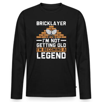 Bricklayer I'm Becoming A Legend Construction - Men's Premium Organic Long Sleeve Shirt - black - Front - Nico (187cm)