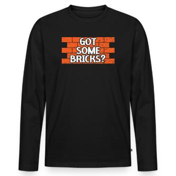 J’ai des briques Maçon de construction Maçon - T-shirt manches longues Premium bio Homme - noir - Devant - Nico (187cm)