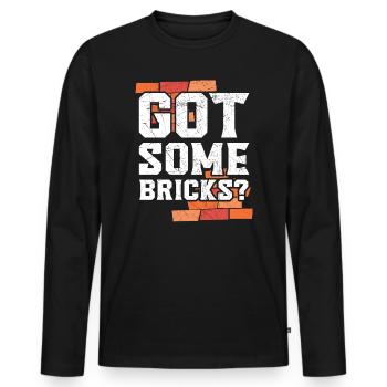 Got Some Bricks Brickmason Construction Bricklayer - Men's Premium Organic Long Sleeve Shirt - black - Front - Nico (187cm)