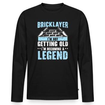 Bricklayer I'm Becoming A Legend Construction - Men's Premium Organic Long Sleeve Shirt - black - Front - Nico (187cm)