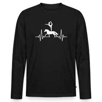 Cheval Voltige Heartbeat Equestre Cheval - T-shirt manches longues Premium bio Homme - noir - Devant - Nico (187cm)