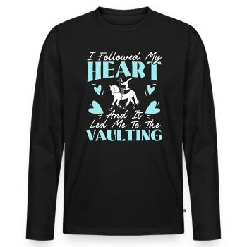 J’ai suivi mon cœur et cela m’a conduit à la voûte - T-shirt manches longues Premium bio Homme - noir - Devant - Nico (187cm)