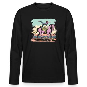 Saut à cheval Voltigeur Équitation Équitation - T-shirt manches longues Premium bio Homme - noir - Devant - Nico (187cm)