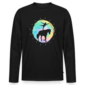 Saut à cheval Voltigeur Équitation Équitation - T-shirt manches longues Premium bio Homme - noir - Devant - Nico (187cm)
