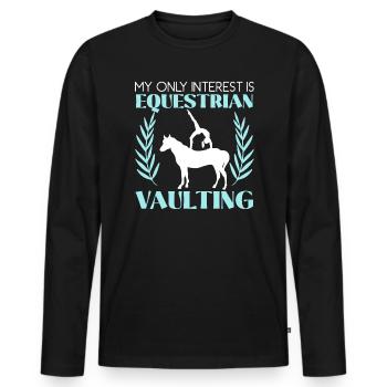 Mon seul intérêt est le cheval de saut équestre - T-shirt manches longues Premium bio Homme - noir - Devant - Nico (187cm)