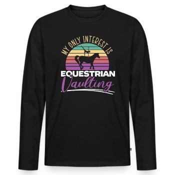 Mon seul intérêt est le cheval de saut équestre - T-shirt manches longues Premium bio Homme - noir - Devant - Nico (187cm)