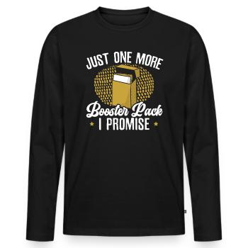 Nur noch ein weiteres Booster Pack, das ich Card Trader verspreche - Männer Premium Bio Langarmshirt - Schwarz - Vorne - Nico (187cm)