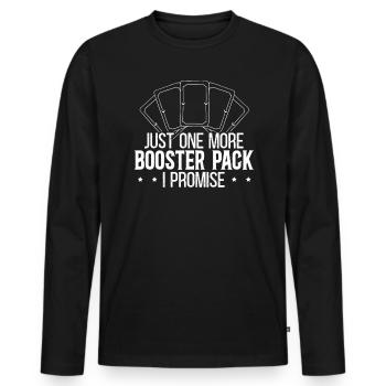 Nur noch ein weiteres Booster Pack, das ich Card Trader verspreche - Männer Premium Bio Langarmshirt - Schwarz - Vorne - Nico (187cm)