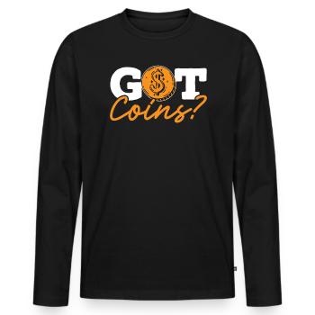 Coin Collector Numismatist Coin Collecting - Men's Premium Organic Long Sleeve Shirt - black - Front - Nico (187cm)