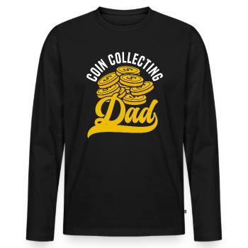 Münzsammler Vater Münzsammler Numismatiker - Männer Premium Bio Langarmshirt - Schwarz - Vorne - Nico (187cm)