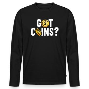 Münzsammler Numismatiker Münzsammeln - Männer Premium Bio Langarmshirt - Schwarz - Vorne - Nico (187cm)