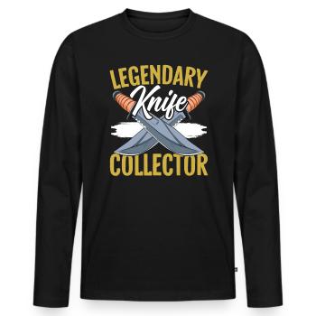 Legendärer Messersammler Messer sammeln - Männer Premium Bio Langarmshirt - Schwarz - Vorne - Nico (187cm)
