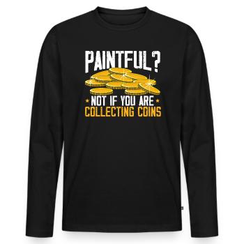 Collecte de pièces de collection numismate - T-shirt manches longues Premium bio Homme - noir - Devant - Nico (187cm)