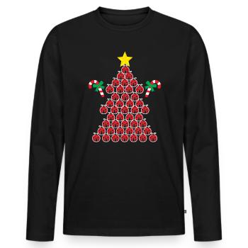Ladybug Christmas Day Happy Holiday Santa Claus - Men's Premium Organic Long Sleeve Shirt - black - Front - Nico (187cm)