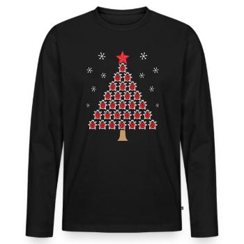 Ladybug Christmas Day Happy Holiday Santa Claus - Men's Premium Organic Long Sleeve Shirt - black - Front - Nico (187cm)
