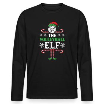Le Volleyball Elf Sport Joyeux Noël Jour de Noël - T-shirt manches longues Premium bio Homme - noir - Devant - Nico (187cm)