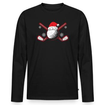 Joueur de golf Sport Golfeur Joyeux Noël Jour de Noël - T-shirt manches longues Premium bio Homme - noir - Devant - Nico (187cm)