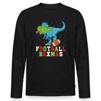 Football Rexmas Joueur de football Noël Jour de Noël - T-shirt manches longues Premium bio Homme - noir - Devant - Nico (187cm)
