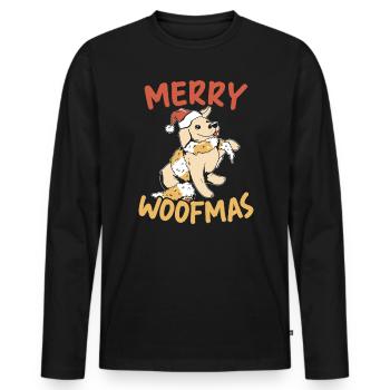 Merry Woofmas Christmas Day Dog Lover Puppy Owner - T-shirt manches longues Premium bio Homme - noir - Devant - Nico (187cm)