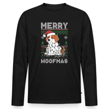 Merry Woofmas Christmas Day Dog Lover Puppy Owner - T-shirt manches longues Premium bio Homme - noir - Devant - Nico (187cm)