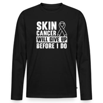 Le cancer de la peau abandonnera avant que je ne fasse un cancer de la peau - T-shirt manches longues Premium bio Homme - noir - Devant - Nico (187cm)