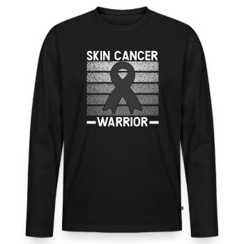 Skin Cancer Warrior Skin Cancer Awareness - Men's Premium Organic Long Sleeve Shirt - black - Front - Nico (187cm)