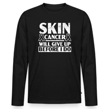 Le cancer de la peau abandonnera avant que je ne fasse un cancer de la peau - T-shirt manches longues Premium bio Homme - noir - Devant - Nico (187cm)