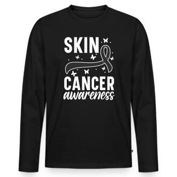 Skin Cancer Warrior Skin Cancer Awareness - Men's Premium Organic Long Sleeve Shirt - black - Front - Nico (187cm)