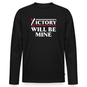 Victory Will Be Mine Throat Cancer Awareness - Men's Premium Organic Long Sleeve Shirt - black - Front - Nico (187cm)