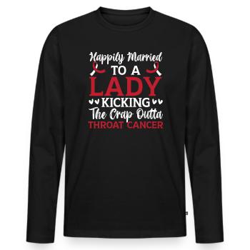 Throat Cancer Head and Neck Cancer Awareness - Men's Premium Organic Long Sleeve Shirt - black - Front - Nico (187cm)