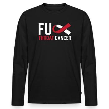 Throat Cancer Head and Neck Cancer Awareness - Men's Premium Organic Long Sleeve Shirt - black - Front - Nico (187cm)