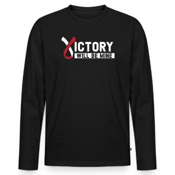 Victory Will Be Mine Throat Cancer Awareness - Men's Premium Organic Long Sleeve Shirt - black - Front - Nico (187cm)