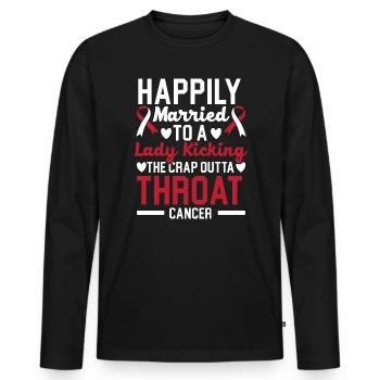 Throat Cancer Head and Neck Cancer Awareness - Men's Premium Organic Long Sleeve Shirt - black - Front - Nico (187cm)