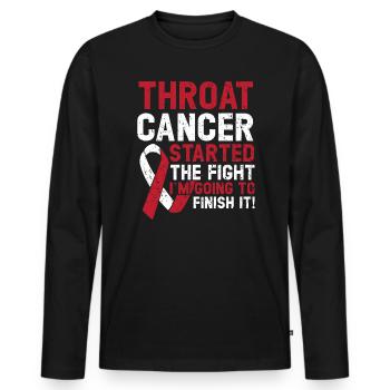 Throat Cancer Head and Neck Cancer Awareness - Men's Premium Organic Long Sleeve Shirt - black - Front - Nico (187cm)