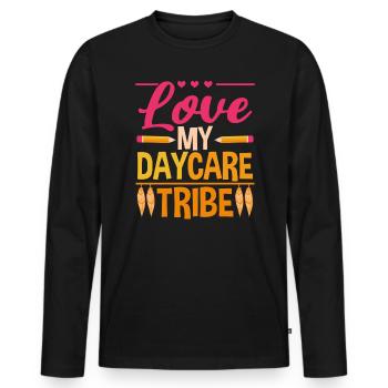 Love My Daycare Tribe Childcare Educator Director - Men's Premium Organic Long Sleeve Shirt - black - Front - Nico (187cm)