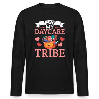 Love My Daycare Tribe Childcare Educator Director - Men's Premium Organic Long Sleeve Shirt - black - Front - Nico (187cm)