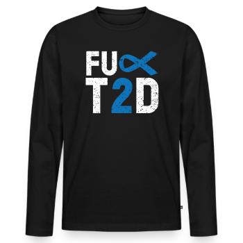 Diabète de type 2 DT2 Sensibilisation au diabète du guerrier - T-shirt manches longues Premium bio Homme - noir - Devant - Nico (187cm)