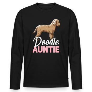 Doodle Auntie Goldendoodle Dog Lover Puppy Paw - Men's Premium Organic Long Sleeve Shirt - black - Front - Nico (187cm)