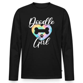 Doodle Fille Goldendoodle Chien Amant Puppy Paw Love - T-shirt manches longues Premium bio Homme - noir - Devant - Nico (187cm)