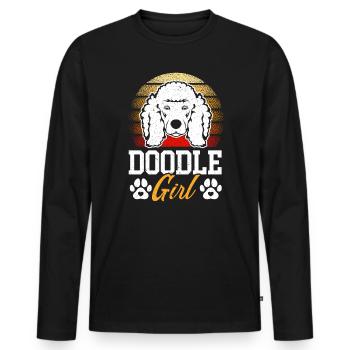 Doodle Fille Goldendoodle Chien Amant Puppy Paw Love - T-shirt manches longues Premium bio Homme - noir - Devant - Nico (187cm)