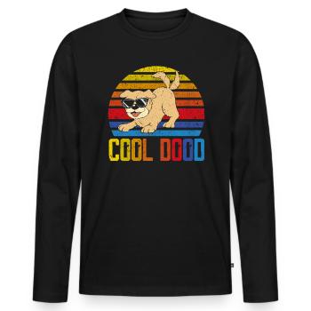 Cool Dood Goldendoodle Doodle Dog Lover Puppy Paw - T-shirt manches longues Premium bio Homme - noir - Devant - Nico (187cm)