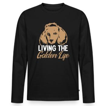 Living The Golden Life Goldendoodle Dog Owner - Men's Premium Organic Long Sleeve Shirt - black - Front - Nico (187cm)