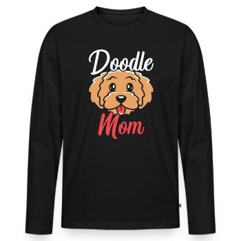 Doodle Maman Goldendoodle Chien Amant Puppy Paw Love - T-shirt manches longues Premium bio Homme - noir - Devant - Nico (187cm)