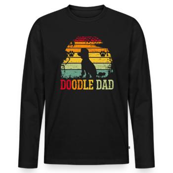 Doodle Papa Goldendoodle Chien Amant Puppy Paw Love - T-shirt manches longues Premium bio Homme - noir - Devant - Nico (187cm)
