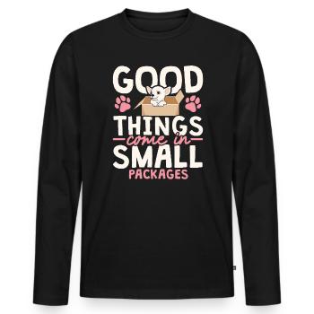 Good Things Come In Small Packages Chihuahua Dog - Men's Premium Organic Long Sleeve Shirt - black - Front - Nico (187cm)